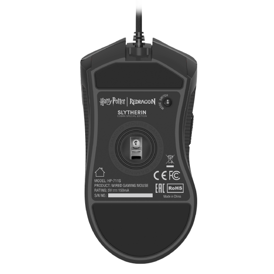 Mouse Gamer Redragon Harry Potter Cobra RGB Special Edition Slytherin 12400dpi Preto e Verde