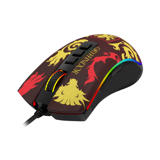Mouse Gamer Redragon Harry Potter Cobra RGB Special Edition Gryffindor 12400dpi Preto e Vermelho
