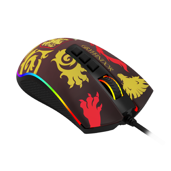 Mouse Gamer Redragon Harry Potter Cobra RGB Special Edition Gryffindor 12400dpi Preto e Vermelho