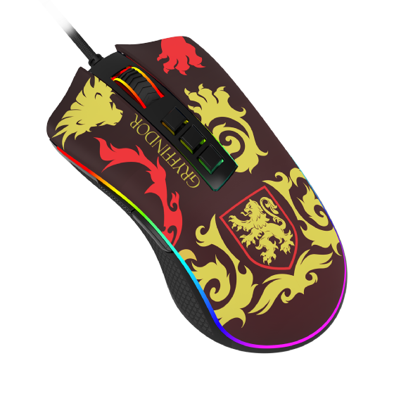 Mouse Gamer Redragon Harry Potter Cobra RGB Special Edition Gryffindor 12400dpi Preto e Vermelho