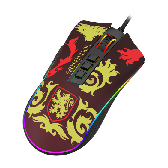 Mouse Gamer Redragon Harry Potter Cobra RGB Special Edition Gryffindor 12400dpi Preto e Vermelho