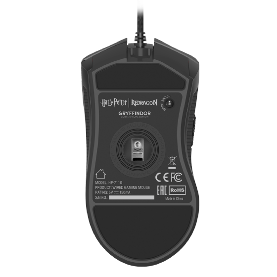 Mouse Gamer Redragon Harry Potter Cobra RGB Special Edition Gryffindor 12400dpi Preto e Vermelho