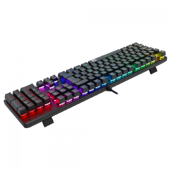 Teclado Gamer Mecânico Redragon Sindri Rainbow, Switch Brown, USB, ABNT2, Full Size, Preto