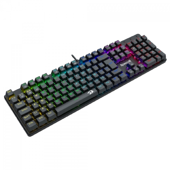 Teclado Gamer Mecânico Redragon Sindri Rainbow, Switch Brown, USB, ABNT2, Full Size, Preto