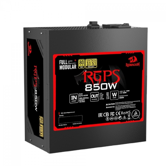 Fonte ATX 850W 80 Plus Gold Full Modular ATX 3.1 PCIe 5.1 Redragon