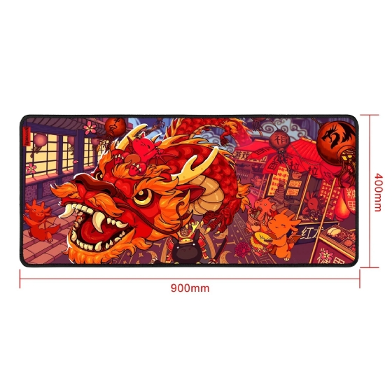 Mousepad Gamer Redragon Flick Xl Special Edition Festival do Dragao, 400x900mm, Vermelho