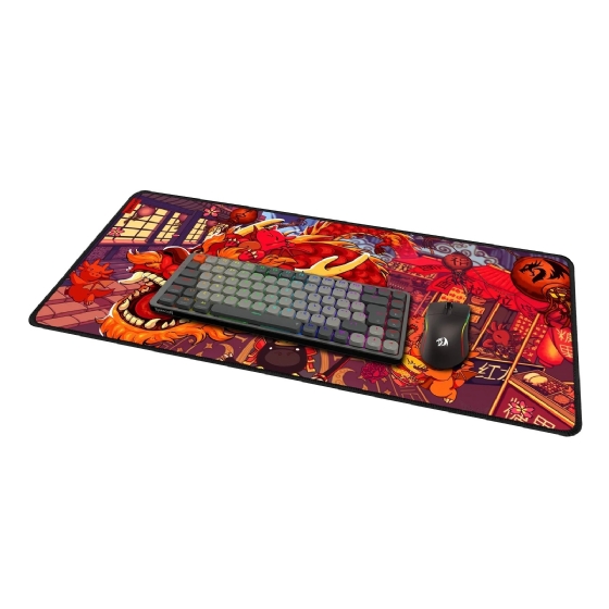 Mousepad Gamer Redragon Flick Xl Special Edition Festival do Dragao, 400x900mm, Vermelho