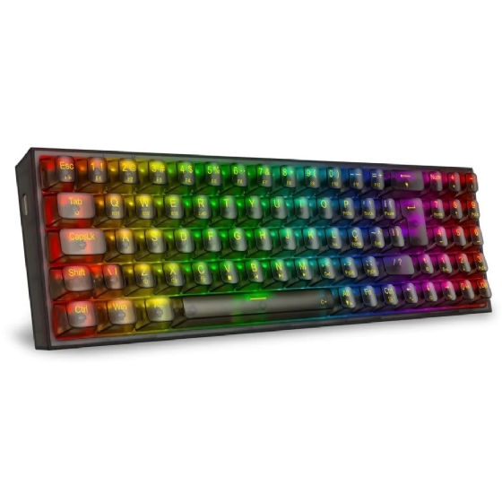 Teclado Gamer Mecânico Redragon Pollux Pro Clear, RGB, Wireless/Bluetooth, Switch Crystal, ABNT2