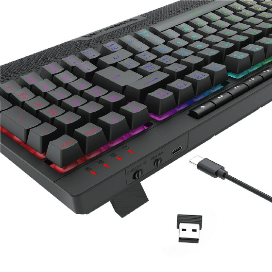 Teclado Gamer Redragon Shiva 98, RGB, USB, Membrana, ABNT2, Preto