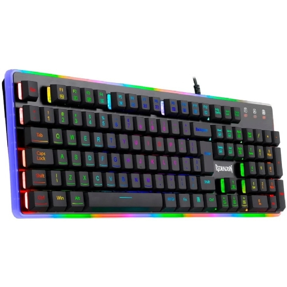 Teclado Gamer Membrana Redragon Dyaus RGB ABNT2 - Preto