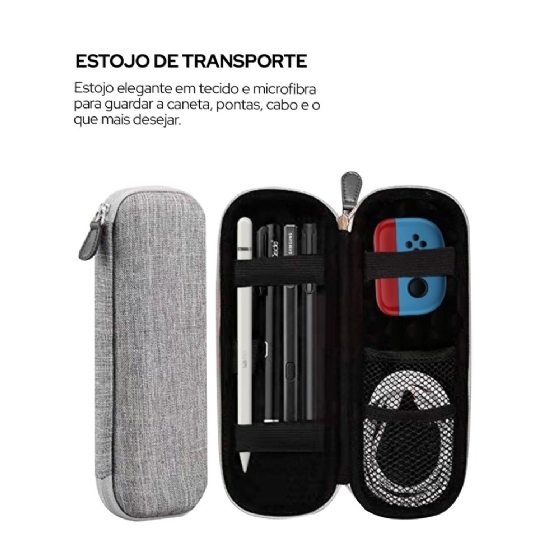 Caneta Pencil Pro Wb para iPad Branca com Palm Rejection e Sensor de Ângulo com Estojo Cinza