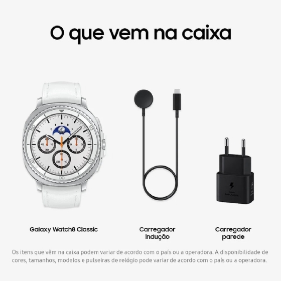Relógio de Pulso Samsung Galaxy WATCH8 Classic, 46mm, LTE, BT, Display de 1.34", Galaxy IA, Branco