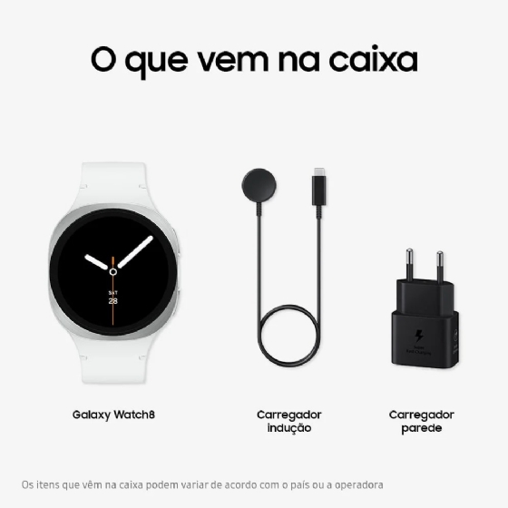 Relógio de Pulso Samsung Galaxy WATCH8, 44mm, Bluetooth, Display de 1.47", Galaxy IA, Prata