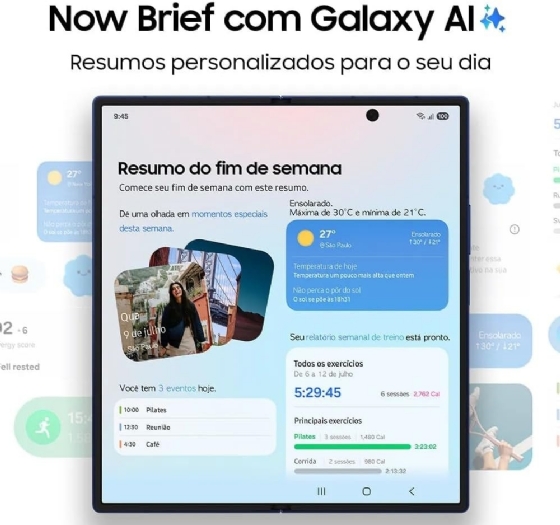 Smartphone Samsung Galaxy Z FOLD7 5G, 512GB, 12GB de RAM, Tela de 8" + 6,5", Câmera 200MP, Prata