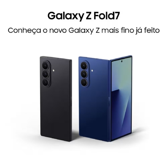 Smartphone Samsung Galaxy Z FOLD7 5G, 512GB, 12GB de RAM, Tela de 8" + 6,5", Câmera 200MP, Jetblack