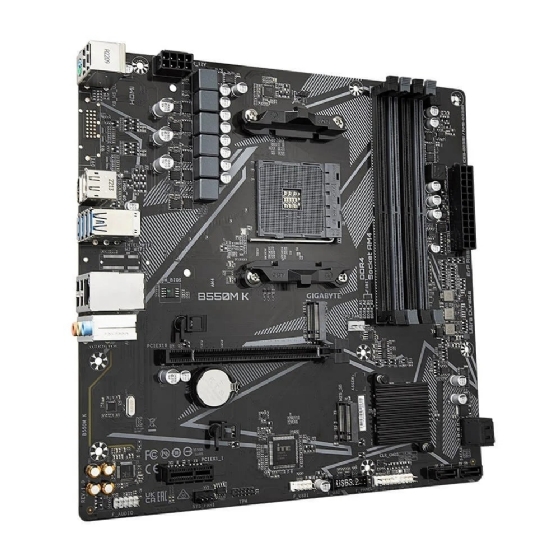 Placa Mãe AM4 Gigabyte B550M K Ultra Durable, DDR4, MATX, Display Port/HDMI, USB 3.0