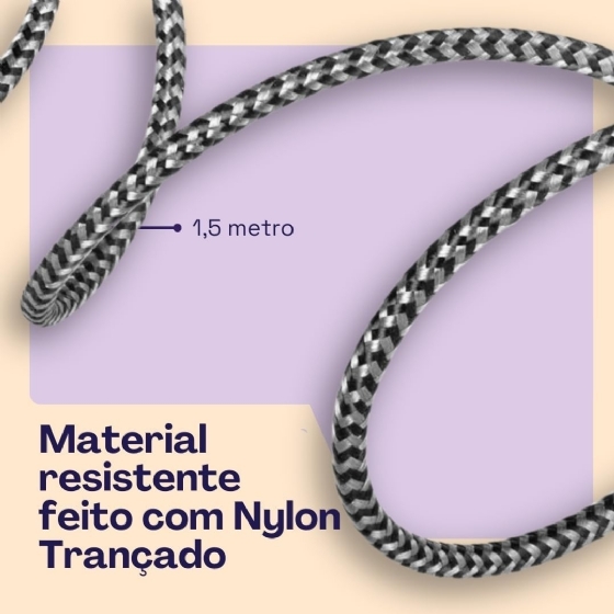 Cabo Geonav 4 em 1 Multifuncional, 2x USB-C, USB-a, Micro USB, Nylon Trançado, 1,5 Metros, UCC10MIC