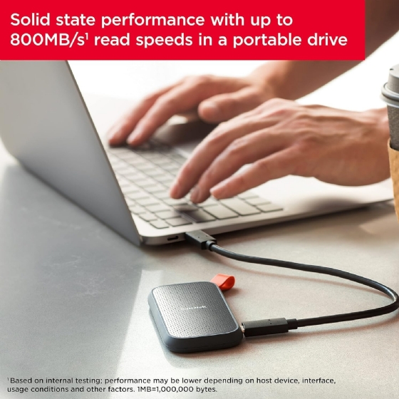 SSD Externo 2TB Leitura 800MB/s USB-C 3.2 - Sandisk
