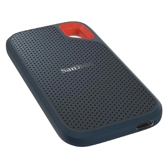 SSD Externo Portátil Sandisk Extreme 2TB USB 3.1 Leitura 1050MB/s Gravação 1000MB/s - Preto/Laranja