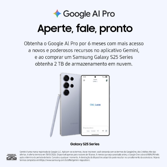 Smartphone Samsung Galaxy S25 Fe 5G, 256GB, 8GB RAM, Câmera 50+12+8, 6.7" 120Hz IP68 Azul Marinho