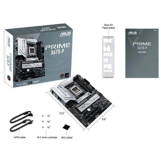 Placa Mãe ASUS Prime X670-P ATX AM5 DDR5, Wi-Fi, M.2, HDMI/DP, PCI-e 4.0, USB 3.2, Ryzen 7ª/8ª/9ª G