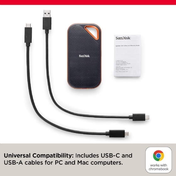 SSD Externo Portátil Sandisk Extreme Pro 4TB Leitura 2000MB/s Gravação 2000MB/s USB 3.2/USB-C