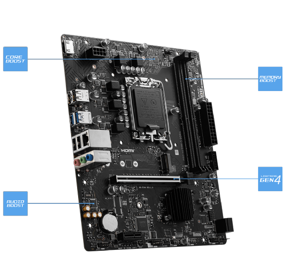 Placa Mãe MSI LGA 1700 Pro H610M-S, DDR4, MATX, HDMI, USB 2.0, 12/13/14 Ger