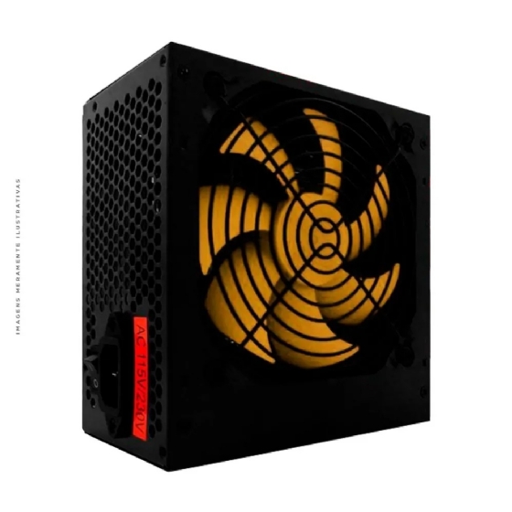 Fonte ATX 550W Automática BRX Cooler Amarelo