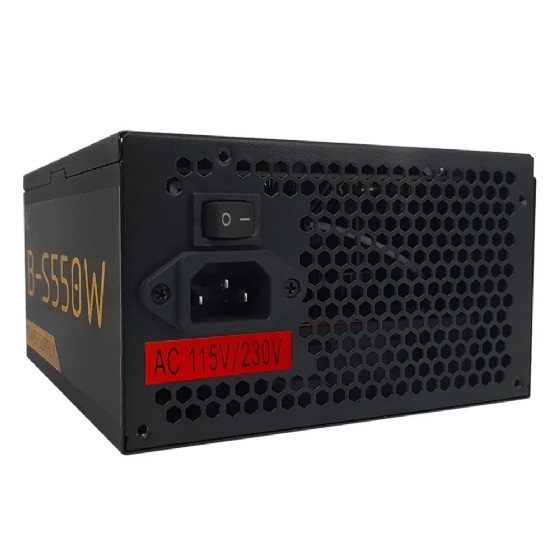 Fonte ATX 550W Automática BRX Cooler Amarelo