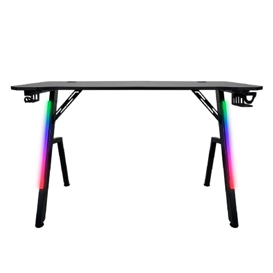 Mesa Gamer Kalkan Illumi RGB, Inclinável, 1,20m, com Suporte para Headset e Copo - Preta
