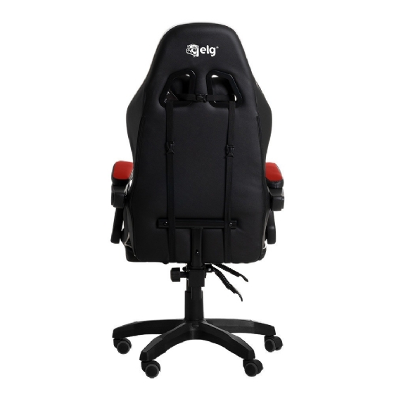 Cadeira Gamer ELG Drakon, Apoio Cervical/Lombar, Inclinação Encosto, até 140kg - Preto/Vermelho