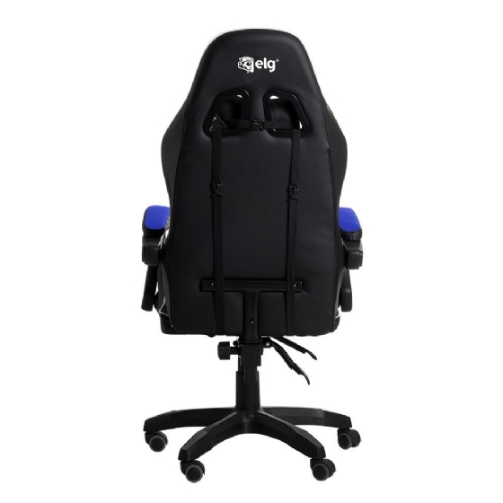 Cadeira Gamer ELG Drakon, Apoio Cervical/Lombar, Inclinação Encosto, até 140kg - Preto/Azul