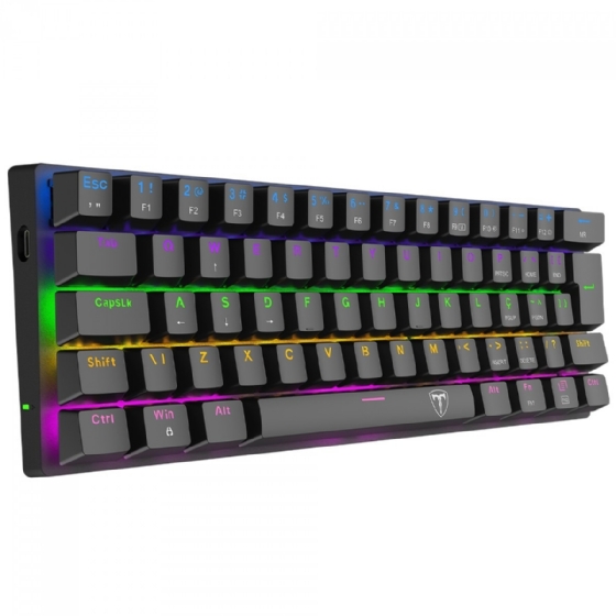 Teclado Gamer Mecânico T-Dagger Arena Preto Rainbow Switch Brown ABNT2