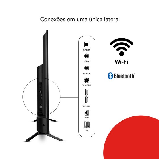 Smart TV Aiwa 43'', Android, Full HD, Borda Ultrafina, HDR10, Dolby Áudio