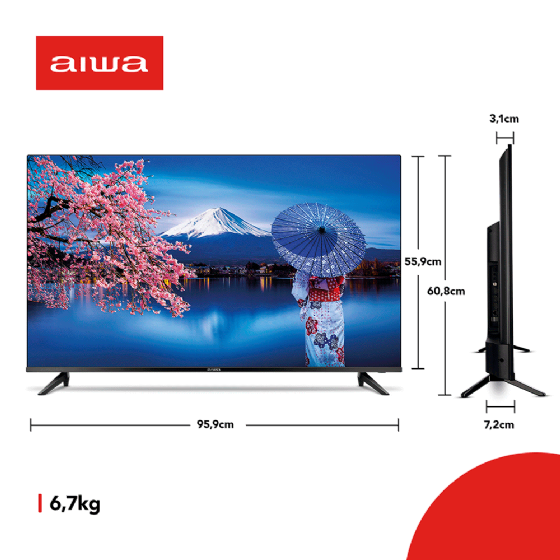 Smart TV Aiwa 43'', Android, Full HD, Borda Ultrafina, HDR10, Dolby Áudio