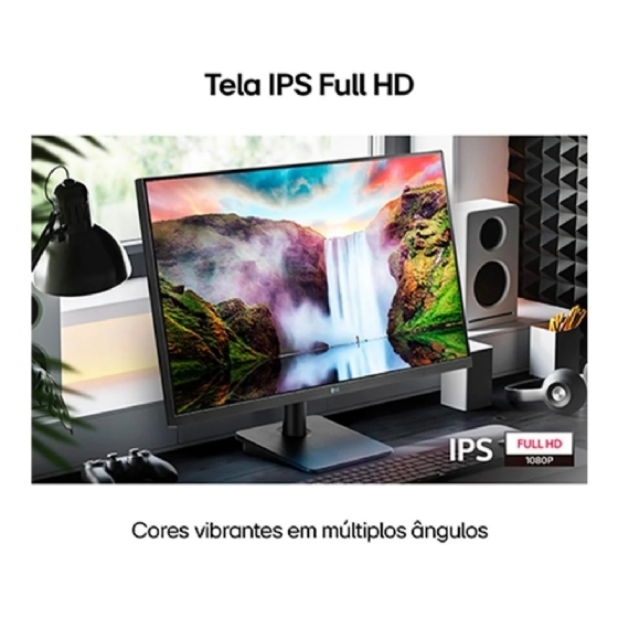 Monitor LG LED 27" IPS Full HD HDMI VGA 27MP400-B - Preto