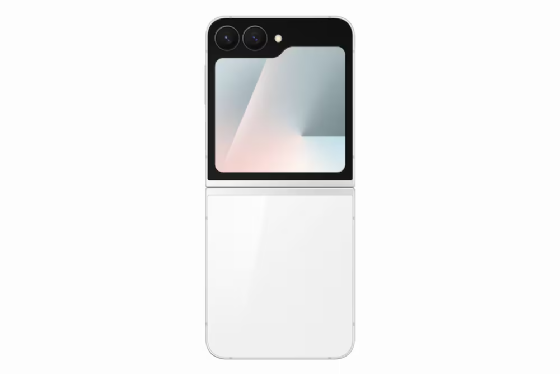 Smartphone Samsung Galaxy Z FLIP7 Fe 5G, 128GB, 8GB de RAM, Tela de 6,7" + 3,4", Câmera 50MP, Branco