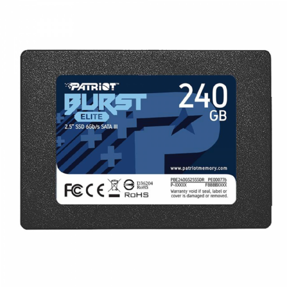 SSD SATA III 240GB Patriot Burst, 2.5", Leitura 450 MB/S, Gravação 320 MB/S