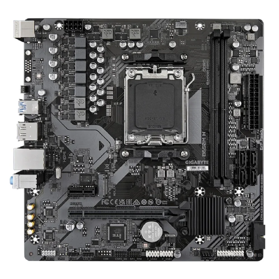Placa Mãe AM5 Gigabyte B650M H, 2x DDR5, MATX, DP/HDMI, Ryzen 7000/8000/9000