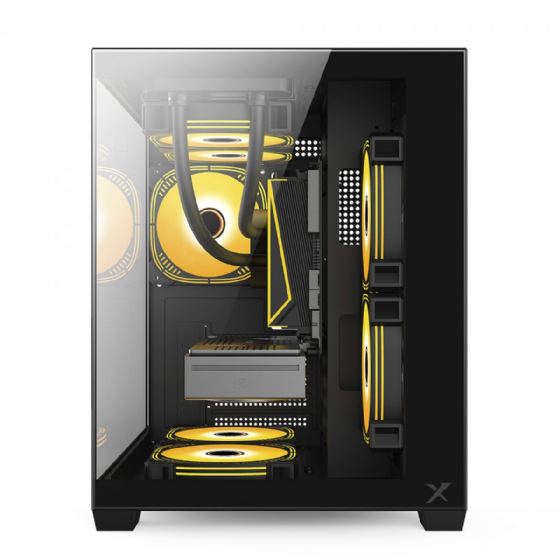 Gabinete Gamer BRX Xtreme Glacier, Mini Tower, Lateral e Frontal de Vidro, 3 Fans, R41B - Preto