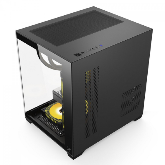 Gabinete Gamer BRX Xtreme Glacier, Mini Tower, Lateral e Frontal de Vidro, 3 Fans, R41B - Preto