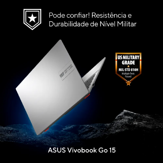 Notebook ASUS Vivobook Go 15, I3-N305 4GB 128GB SSD 15,6'' Full HD Windows 11 Home - Prata