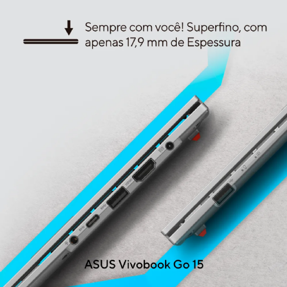Notebook ASUS Vivobook Go 15, I3-N305 4GB 128GB SSD 15,6'' Full HD Windows 11 Home - Prata