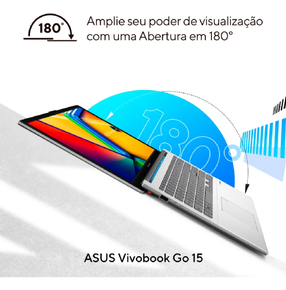 Notebook ASUS Vivobook Go 15, I3-N305 4GB 128GB SSD 15,6'' Full HD Windows 11 Home - Prata