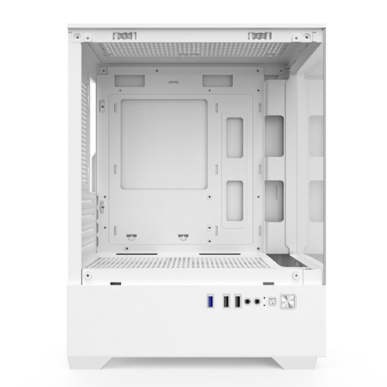 Gabinete Gamer BRX, Tower Branco, 3 Ventoinhas Fixas com Conector Molex, USB1.1, USB3.0 Falsa- R31W