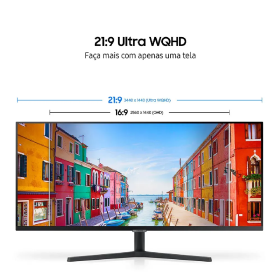 Monitor Samsung Viewfinity S5 UltraWide, 34'', Uwqhd, 100Hz, 1ms, HDMI/DP - Preto