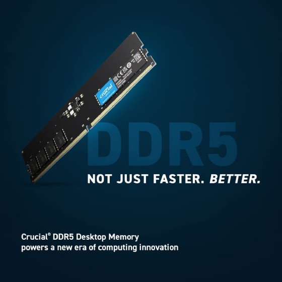 Memória 8GB DDR5 5600MHz Crucial para Desktop - CT8G56C46U5