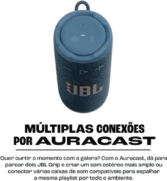 Caixa de Som JBL Grip Bluetooth, IP68, até 14H Bateria, Azul - Jblgripblubr