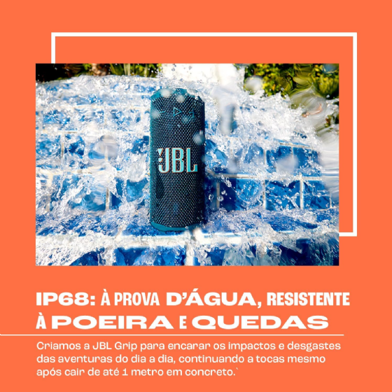 Caixa de Som JBL Grip Bluetooth, IP68, até 14H Bateria, Azul - Jblgripblubr