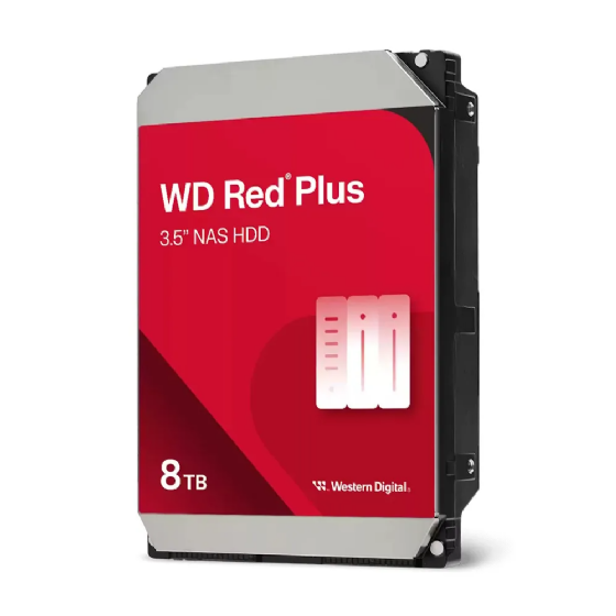 Hard Disk SATA III 8TB 5640RPM 256MB WD Red Plus para NAS - WD80EFPX